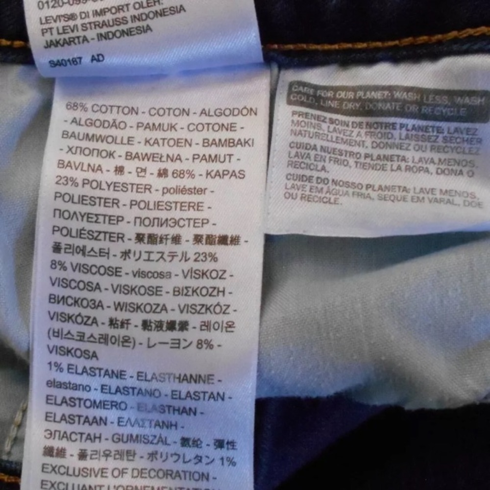 Womens Levi's 535 Super Skinny Jeans 33 x 28 1/2 - Picture 4 of 6